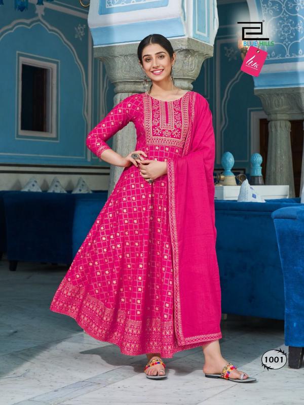  Blue Hills Raksha Bandhan Anarkali Designer Kurti With Dupatta Collection